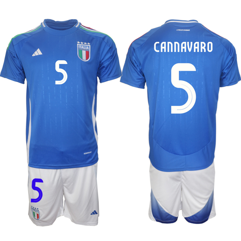 Men's Italy home 5# CANNAVARO 2024-25 Suit Soccer Jerseys