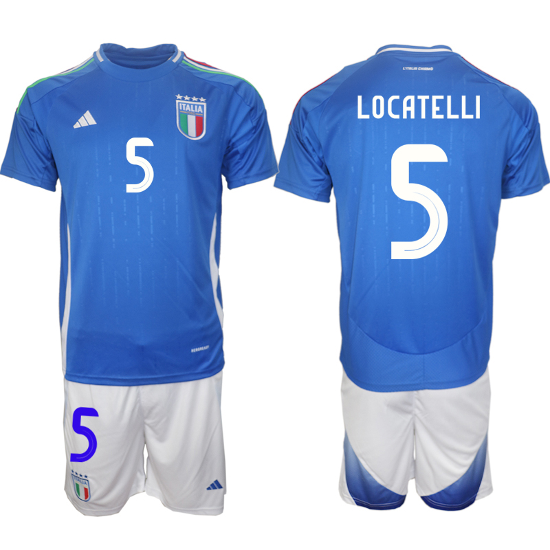 Men's Italy home 5# LOCATELLI 2024-25 Suit Soccer Jerseys