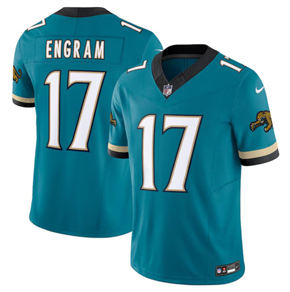 Men's Jacksonville Jaguars #17 Evan Engram Teal 2024 F.U.S.E. Prowler Throwback Vapor Limited Football Stitched Jersey