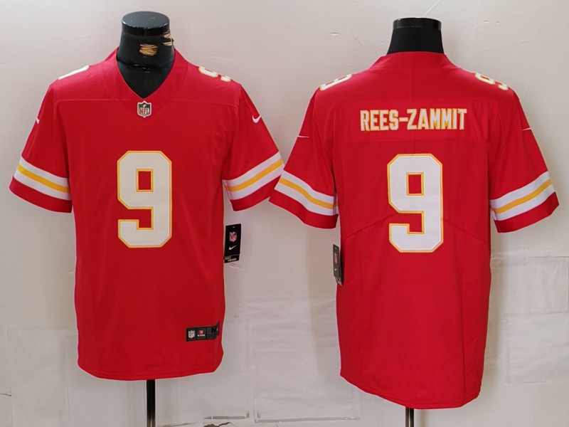 Men's Kansas City Chiefs #9 Louis Rees Zammit Red Vapor Limited Stitched Jersey