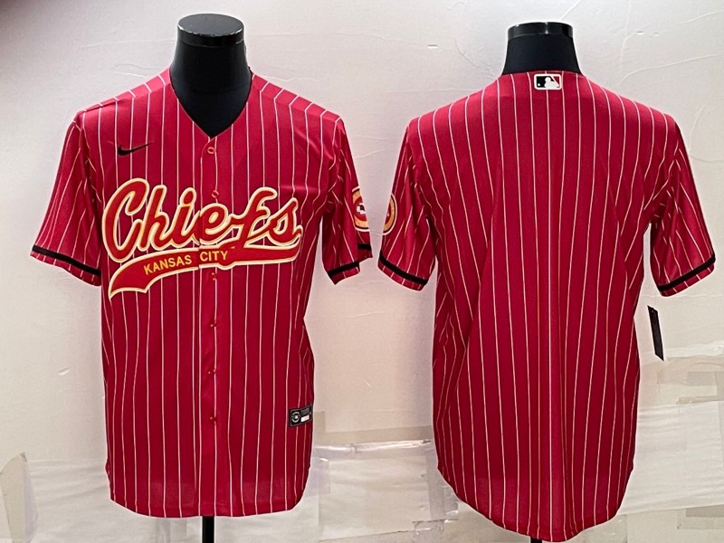 Men's Kansas City Chiefs Blank Red With Patch Cool Base Stitched Baseball