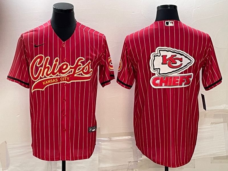 Men's Kansas City Chiefs Red Team Big Logo With Patch Cool Base Stitched