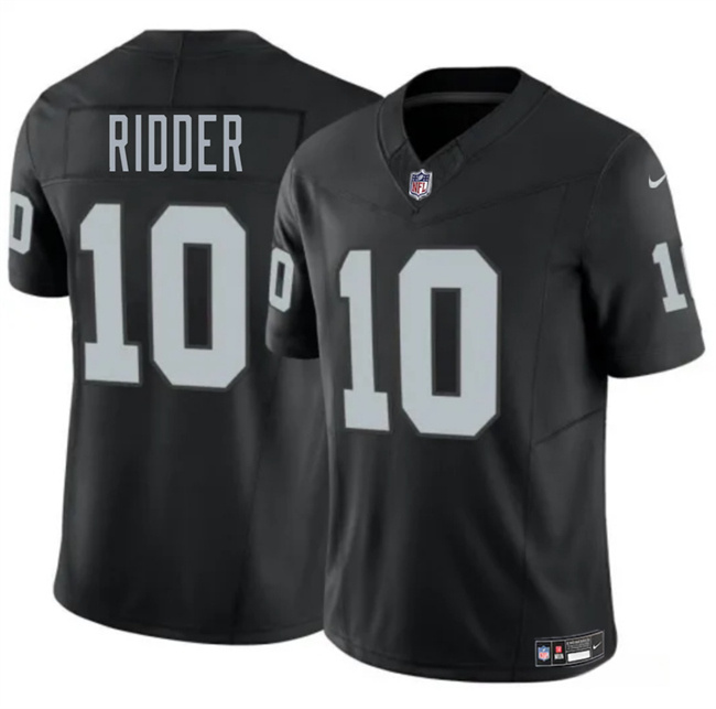 Men's Las Vegas Raiders #10 Desmond Ridder Black 2024 F.U.S.E. Vapor Stitched Football Jersey