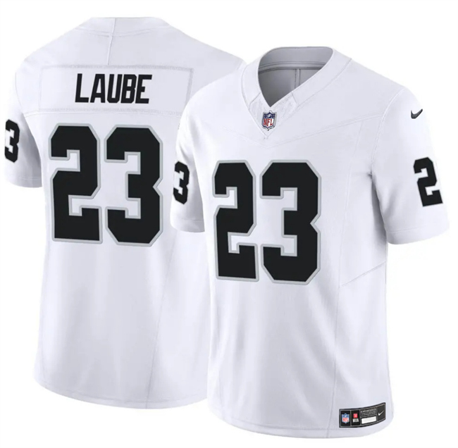 Men's Las Vegas Raiders #23 Dylan Laube White F.U.S.E Vapor Stitched Football Jersey