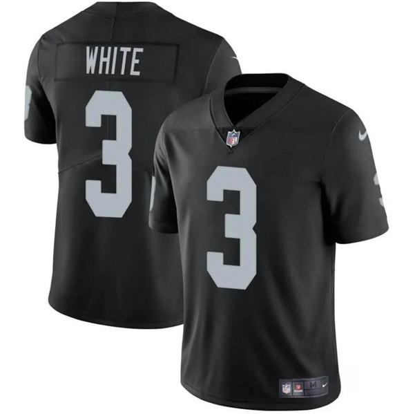 Men's Las Vegas Raiders #3 Zamir White Black 2024 Vapor Football Stitched Jersey