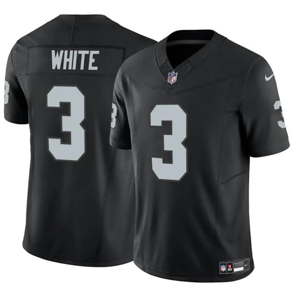 Men's Las Vegas Raiders #3 Zamir White Black F.U.S.E. Vapor Football Stitched Jersey