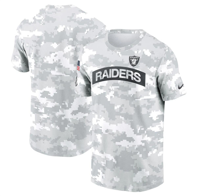 Men's Las Vegas Raiders 2024 Arctic Camo Salute To Service Performance T-Shirt