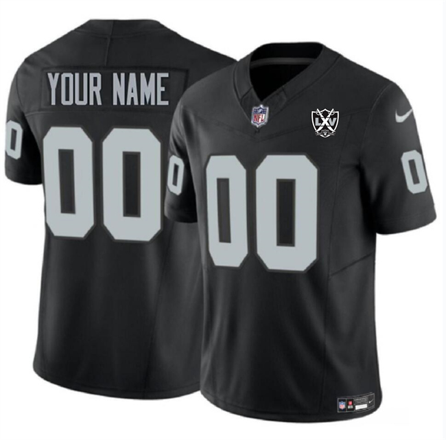 Men's Las Vegas Raiders Active Player Custom Black 2024 F.U.S.E 65th Anniversary Patch Vapor Football Stitched Jersey