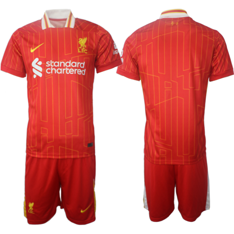 Men's Liverpool home blank 2024-25 Suit Soccer Jerseys