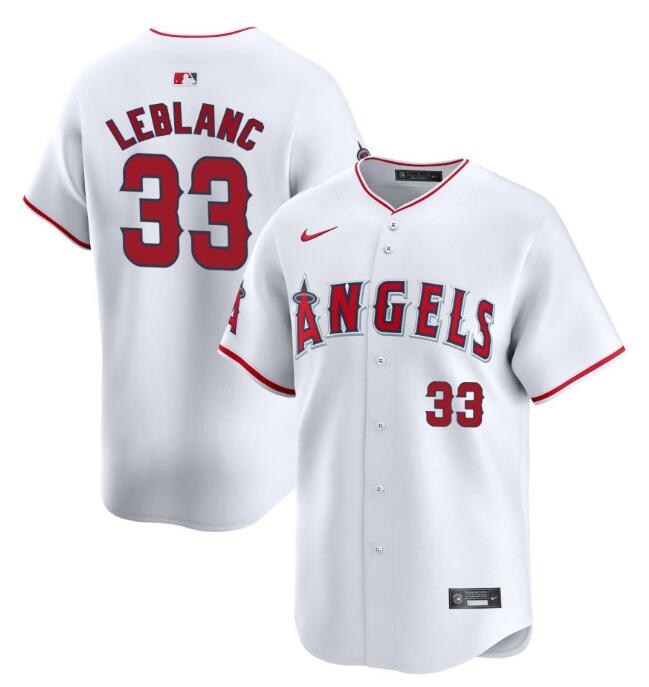 Men's Los Angeles Angels #33 Charles Leblanc Nike White Alternate Limited Jersey