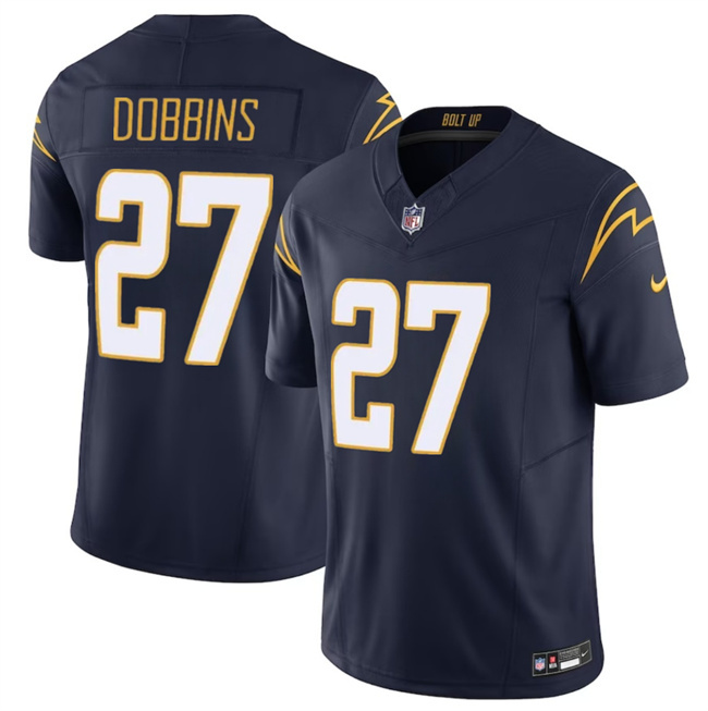 Men's Los Angeles Chargers #27 J.K. Dobbins Navy 2024 F.U.S.E Vapor Limited Stitched Football Jersey