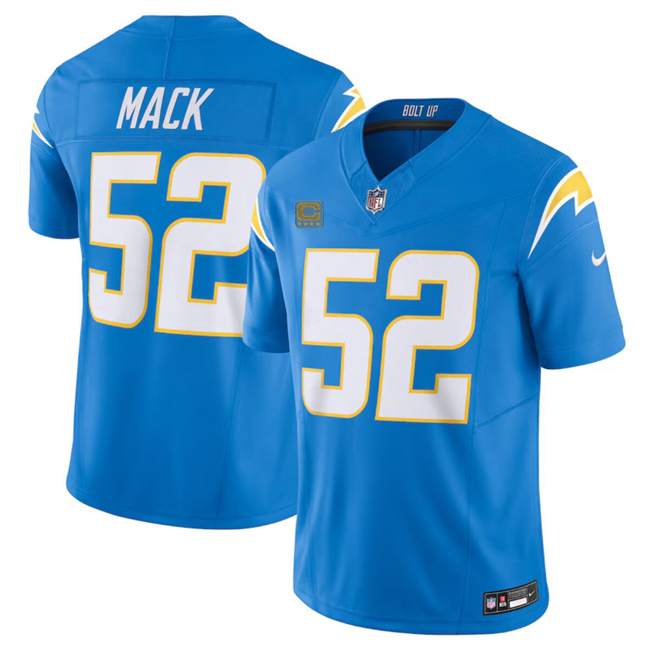 Men's Los Angeles Chargers #52 Khalil Mack Blue 2024 F.U.S.E. With 4-Star C Patch Vapor Untouchable Limited Stitched Jersey