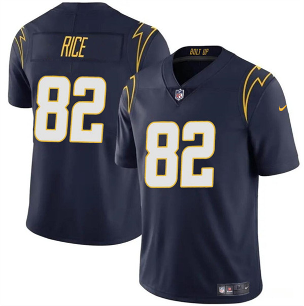 Men's Los Angeles Chargers #82 Brenden Rice Navy 2024 Draft Vapor Limited Football Stitched Jersey