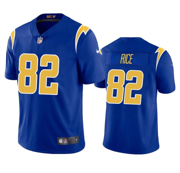 Men's Los Angeles Chargers #82 Brenden Rice Royal 2024 Draft Vapor Limited Football Stitched Jersey