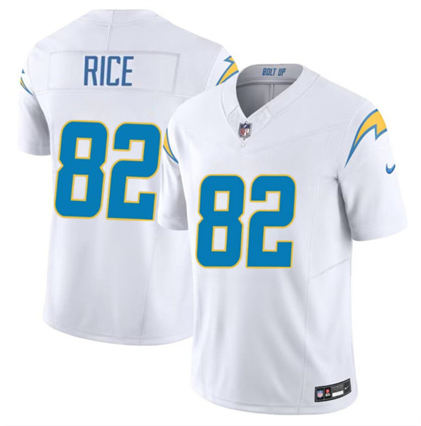 Men's Los Angeles Chargers #82 Brenden Rice White 2024 Draft F.U.S.E. Vapor Limited Football Stitched Jersey