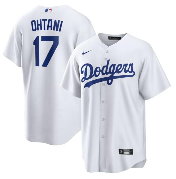 Men's Los Angeles Dodgers #17 Shohei Ohtani Nike Home Replica Player White Jersey