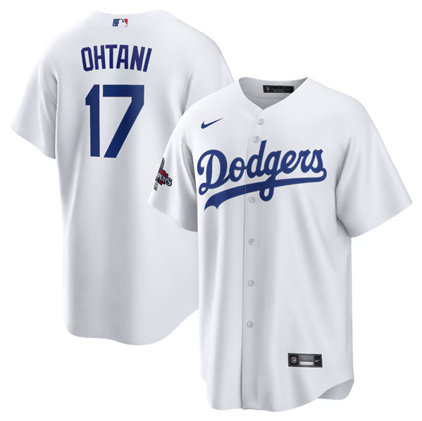 Men's Los Angeles Dodgers #17 Shohei Ohtani White 2024 World Series Champions Home Stitched Baseball Jersey