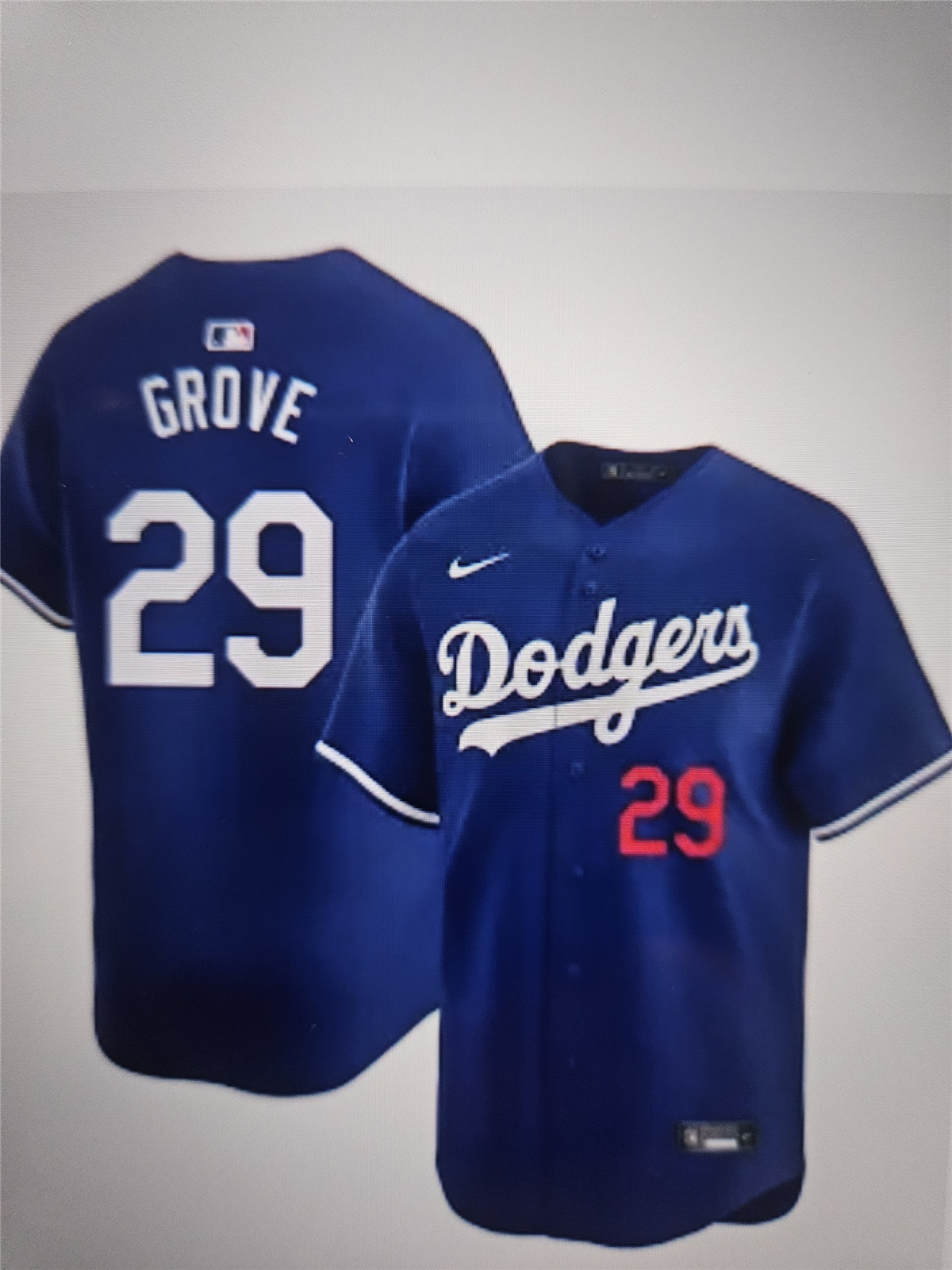 Men's Los Angeles Dodgers #29 Michael Grove Blue Stitched Baseball Jersey_副本