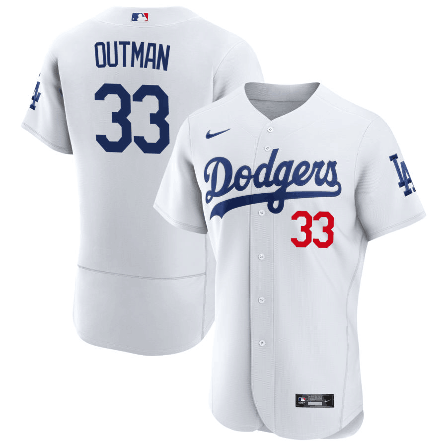 Men's Los Angeles Dodgers #33 James Outman Flex Base Vargas blue Stitched Baseball Jersey