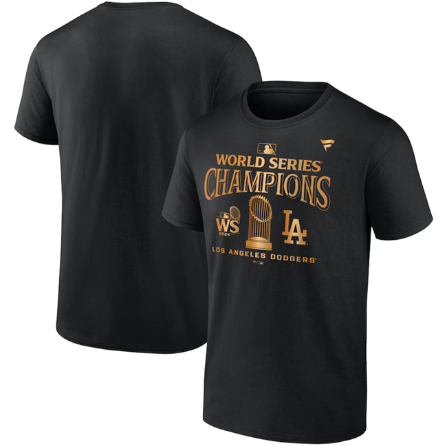 Men's Los Angeles Dodgers Black 2024 World Series Champions Big & Tall Parade T-Shirt