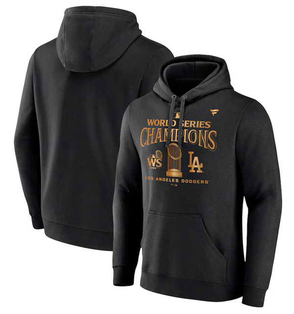 Men's Los Angeles Dodgers Black 2024 World Series Champions Locker Room Parade Pullover Hoodie