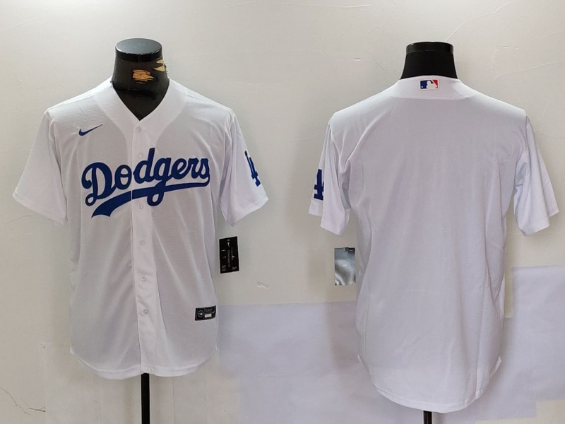 Men's Los Angeles Dodgers Blank White Cool Base Stitched Jersey