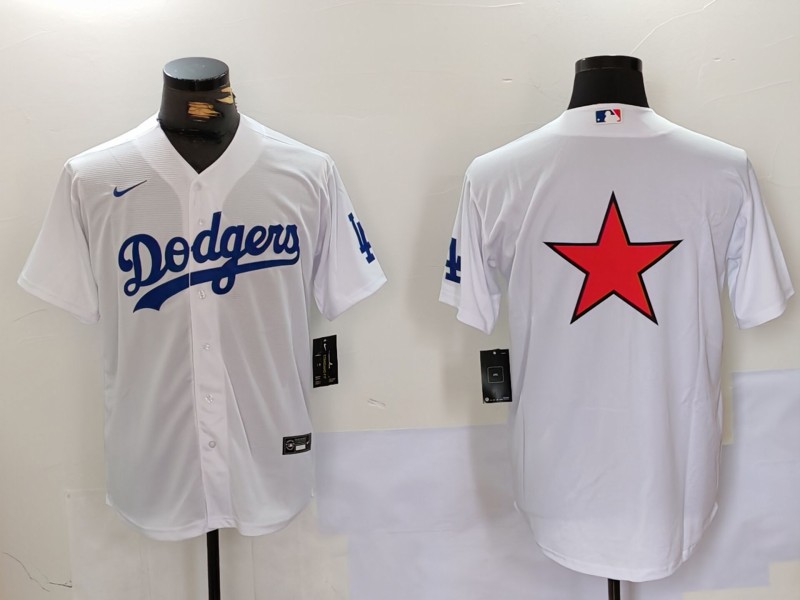 Men's Los Angeles Dodgers Blank White Cool Base Stitched Jerseys