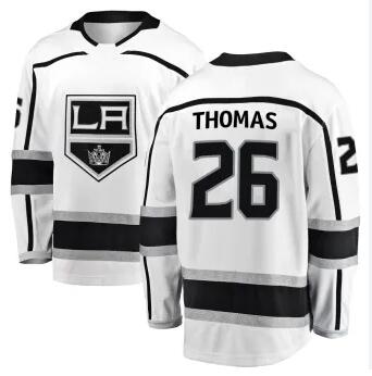 Men's Los Angeles Kings #26 Akil Thomas adidas Away White Primegreen Authentic Custom Jersey