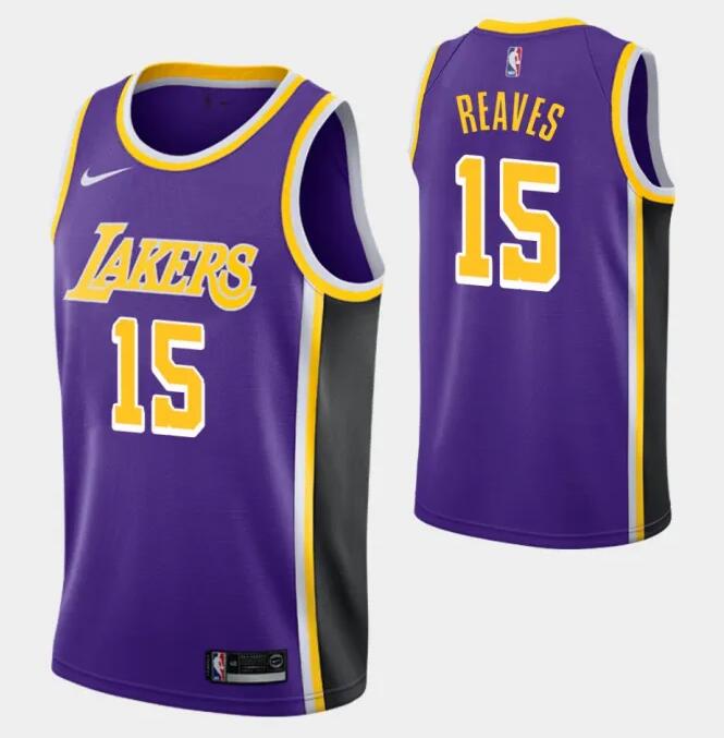 Men's Los Angeles Lakers # 15 Austin Reaves Purple NBA Jersey