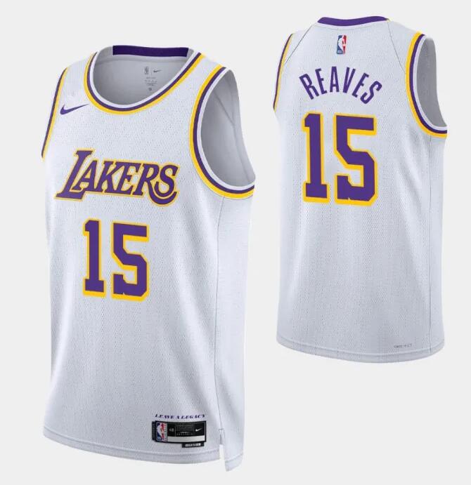 Men's Los Angeles Lakers # 15 Austin Reaves white Swingman NBA Jersey