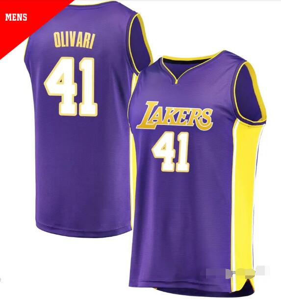 Men's Los Angeles Lakers #41 Quincy Olivari Purple NBA Jersey