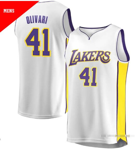 Men's Los Angeles Lakers #41 Quincy Olivari White NBA Jersey