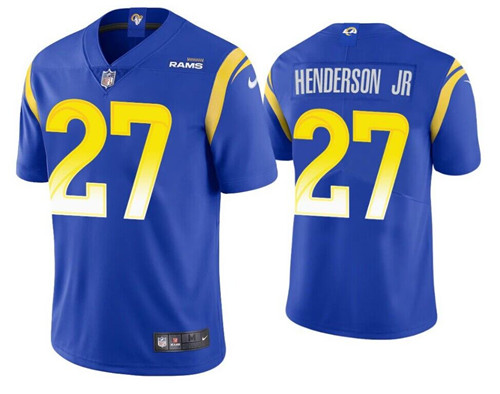 Men's Los Angeles Rams #27 Darrell Henderson Jr. Royal Vapor Untouchable Stitched Football Jersey