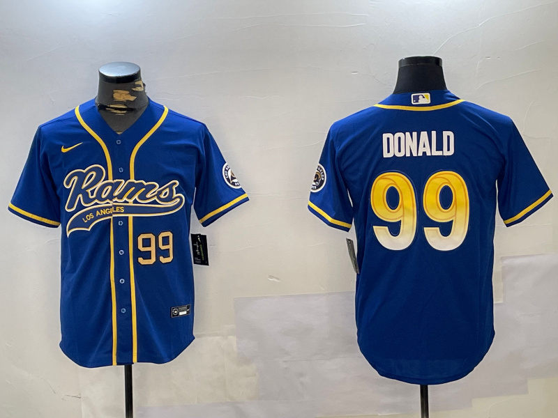 Men's Los Angeles Rams #99 Royal Cool Base Stitched Baseball Jersey