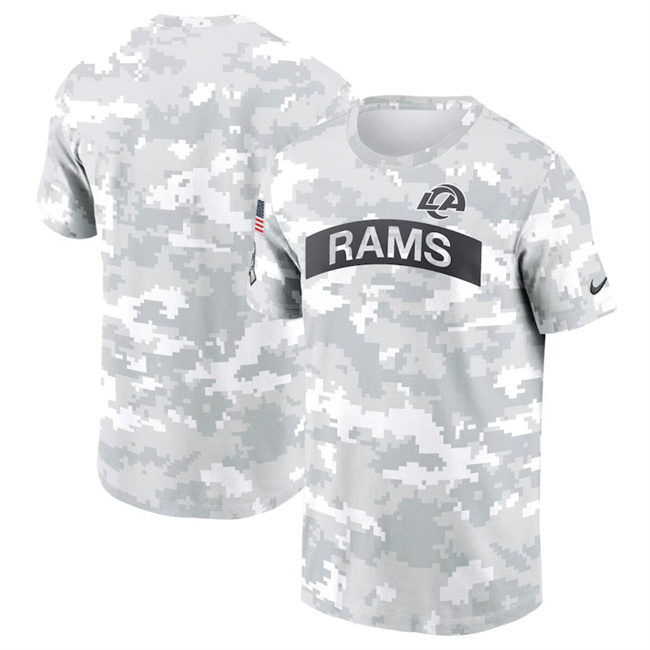 Men's Los Angeles Rams 2024 Arctic Camo Salute To Service Performance T-Shirt