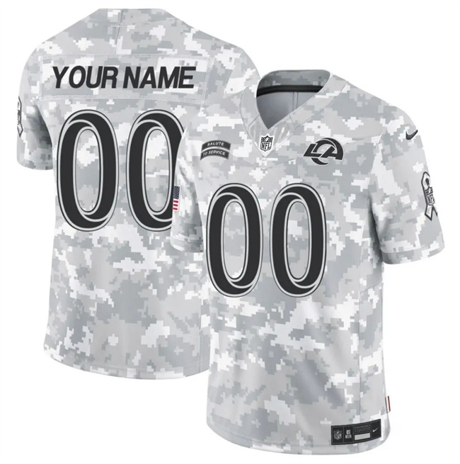 Men's Los Angeles Rams Active Player Custom 2024 F.U.S.E Arctic Camo Salute To Service Limited Stitched Football Jersey