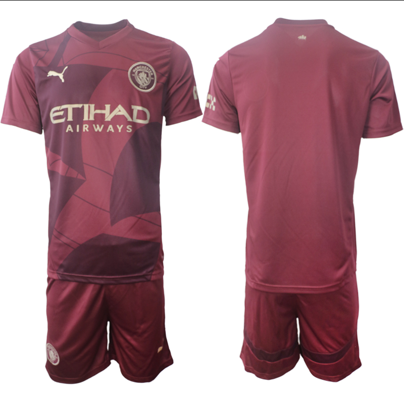 Men's Manchester City away blank 2024-25 Suit Soccer Jerseys