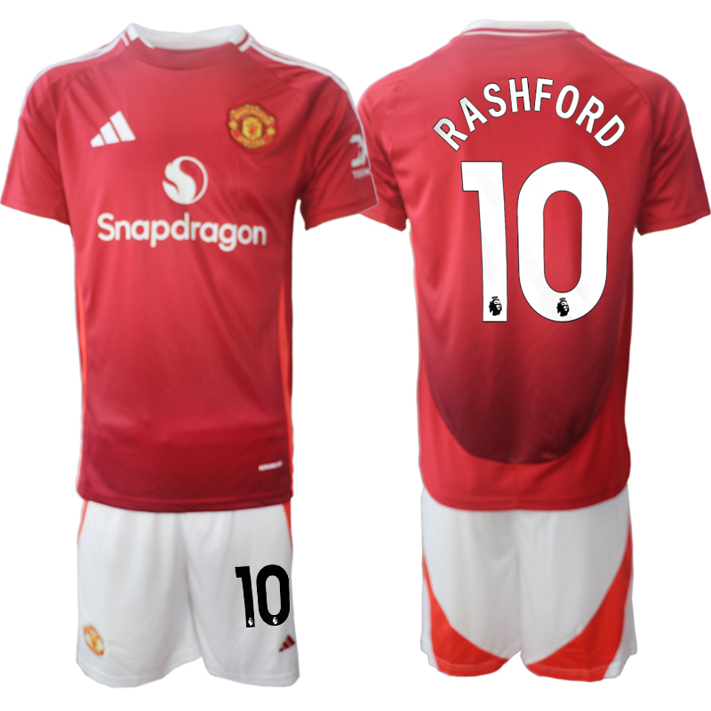 Men's Manchester United home 10# RASHFORD 2024-25 Suit Soccer Jerseys