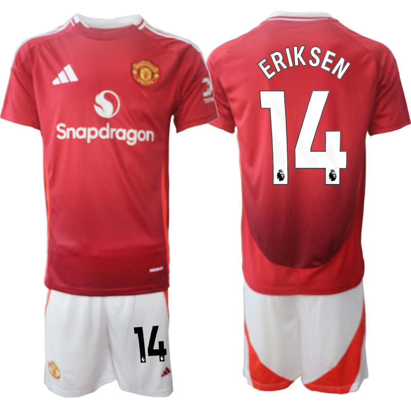 Men's Manchester United home 14# ERIKSEN 2024-25 Suit Soccer Jerseys