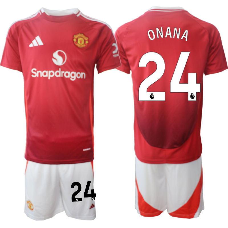 Men's Manchester United home 24# ONANA 2024-25 Suit Soccer Jerseys