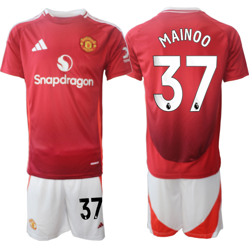 Men's Manchester United home 37# MAINOO 2024-25 Suit Soccer Jerseys