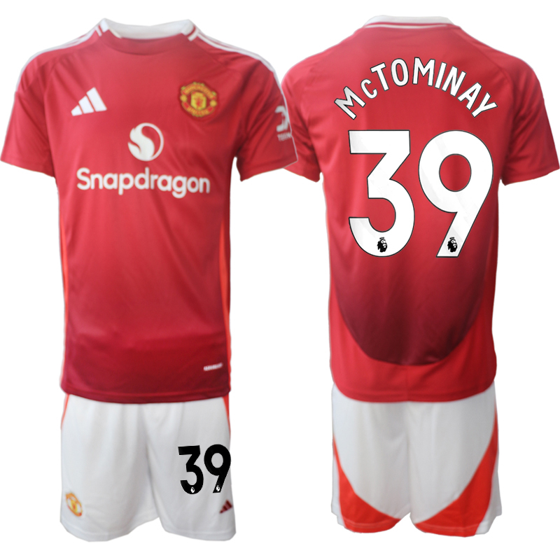 Men's Manchester United home 39# McTOMINAY 2024-25 Suit Soccer Jerseys