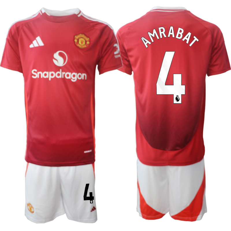 Men's Manchester United home 4# AMRABAT 2024-25 Suit Soccer Jerseys