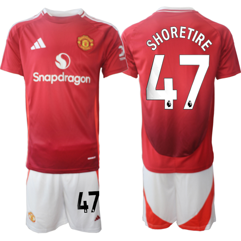 Men's Manchester United home 47# SHORETIRE 2024-25 Suit Soccer Jerseys