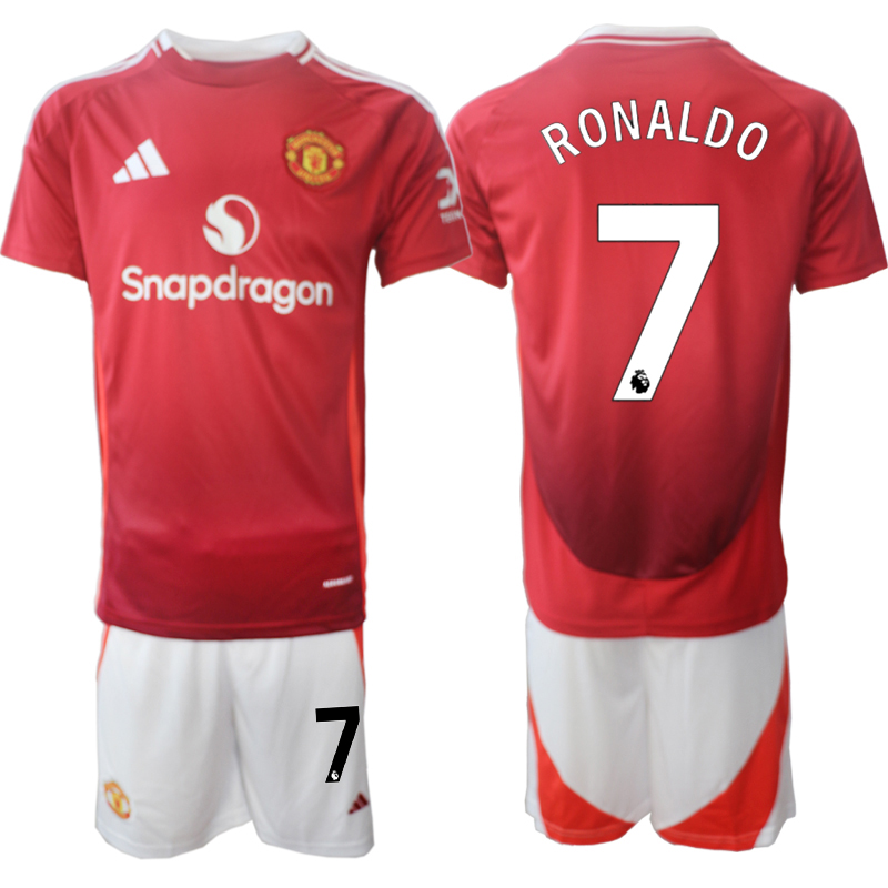 Men's Manchester United home 7# RONALDO 2024-25 Suit Soccer Jerseys