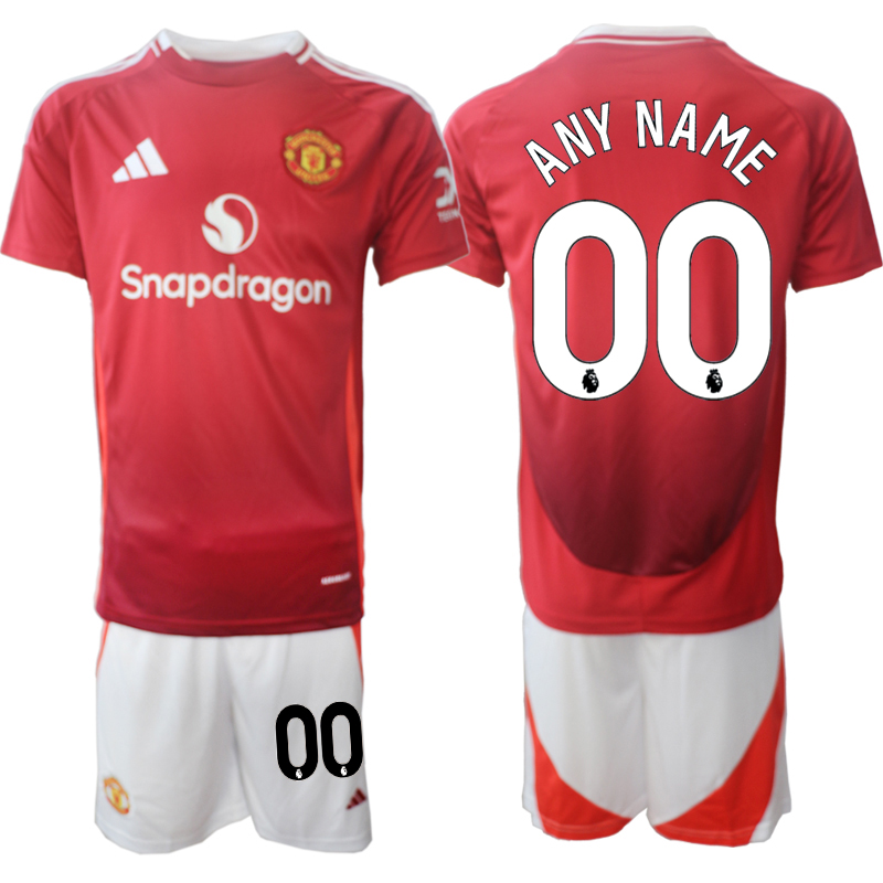 Men's Manchester United home any name 2024-25 Suit Soccer Jerseys