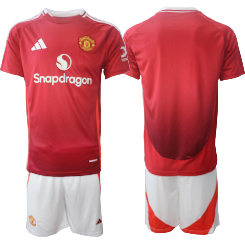 Men's Manchester United home blank 2024-25 Suit Soccer Jerseys