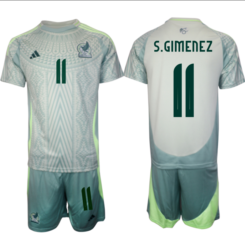 Men's Mexico away 11# S.GIMENEZ 2024-25 Suit Soccer Jerseys