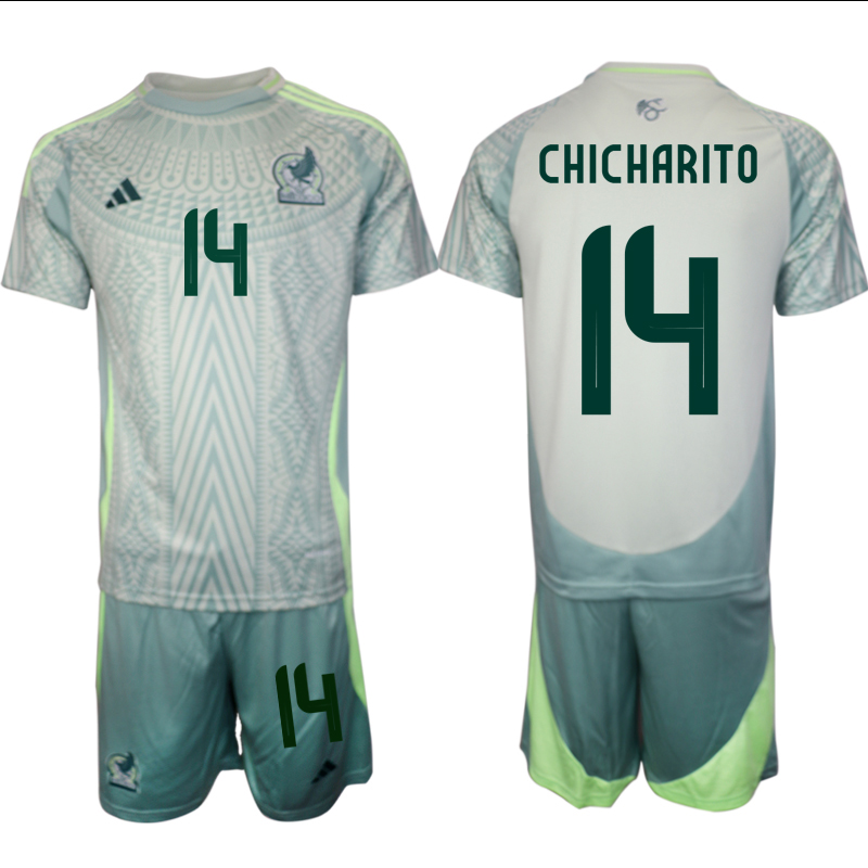 Men's Mexico away 14# CHICHARITO 2024-25 Suit Soccer Jerseys