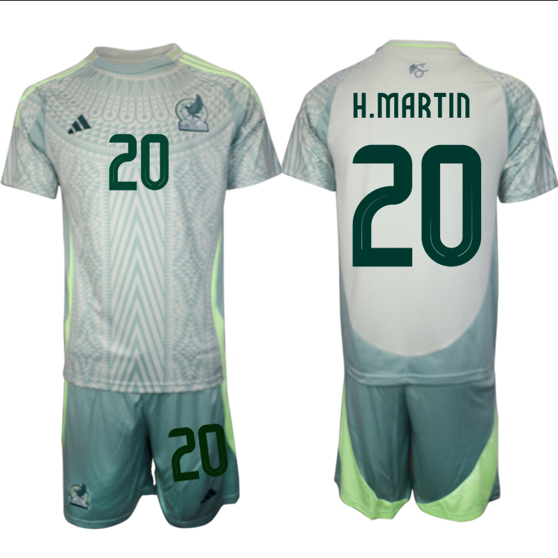 Men's Mexico away 20# H.MARTIN 2024-25 Suit Soccer Jerseys